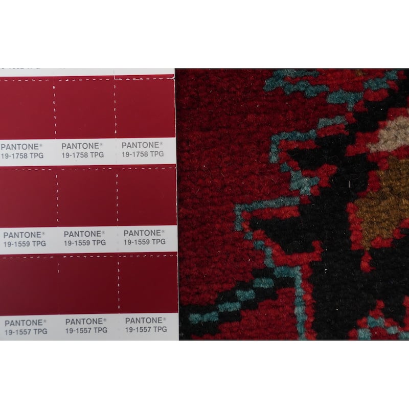 Hand Knotted Oriental 100% Wool Carpet Traditional Floral Red Heriz Area Rug - 12' 11'' X 9' 6''