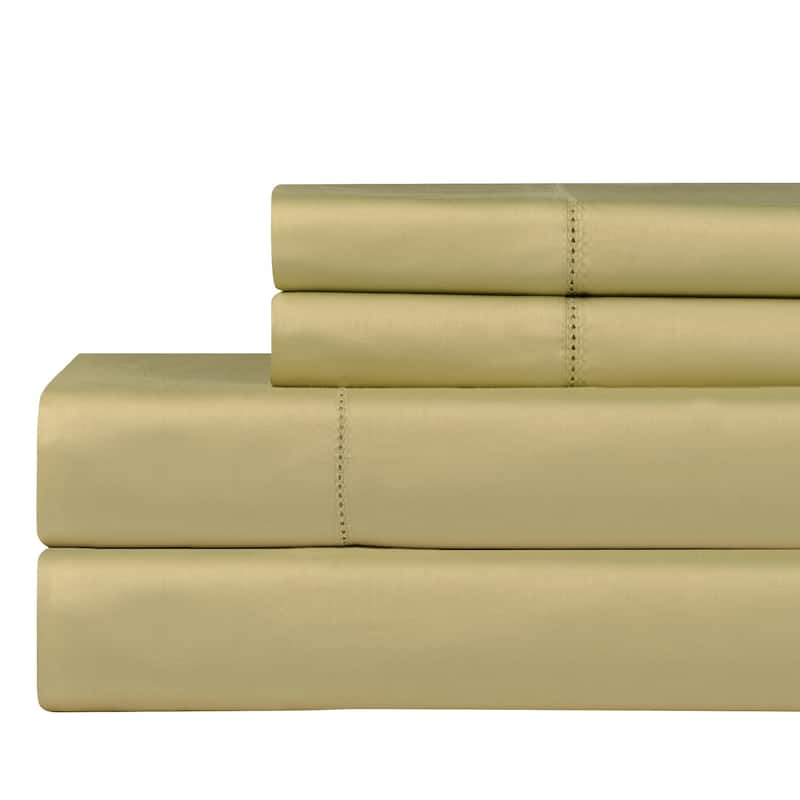 Celeste Home 610TC Pima Cotton Sateen Deep Pocket Sateen Bed Sheet Set - Pistachio - King