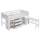 preview thumbnail 16 of 20, Twin Size Wood Low Loft Bed With Pull-Out Desk, Drawers, Cabinet, and Shelves