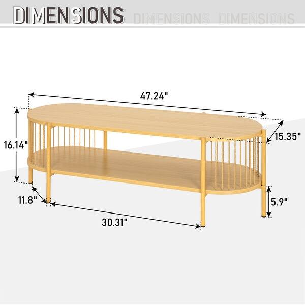 2-Tier Wood Coffee Table with Storage Shelf - Bed Bath & Beyond - 39081255