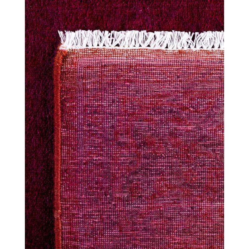 Overton Hand Knotted Wool Vintage Inspired Modern Contemporary Overdyed Pink Runner Rug - 2' 7" x 16' 1"