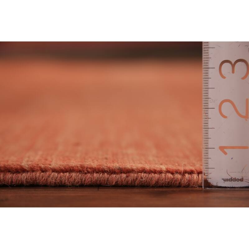 Orange Modern Gabbeh Area Rug Oriental Tribal Hand-Knotted Wool Carpet - 6'5" x 9'9"