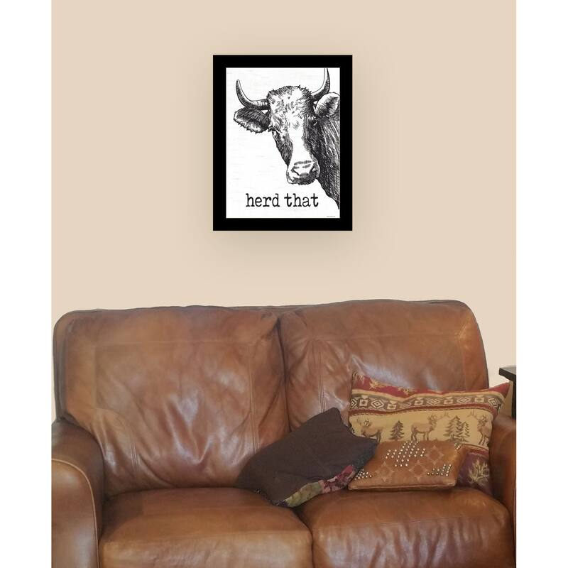 TrendyDecor4U Contemporary "Herd That" Framed Print Wall Art