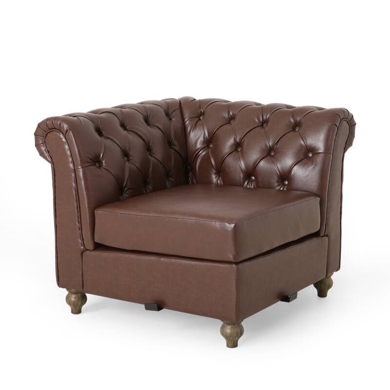 Castalia Chesterfield Tufted 7-seat Sectional Sofa by Christopher Knight Home - 114.00" L x 70.00" W x 31.50" H