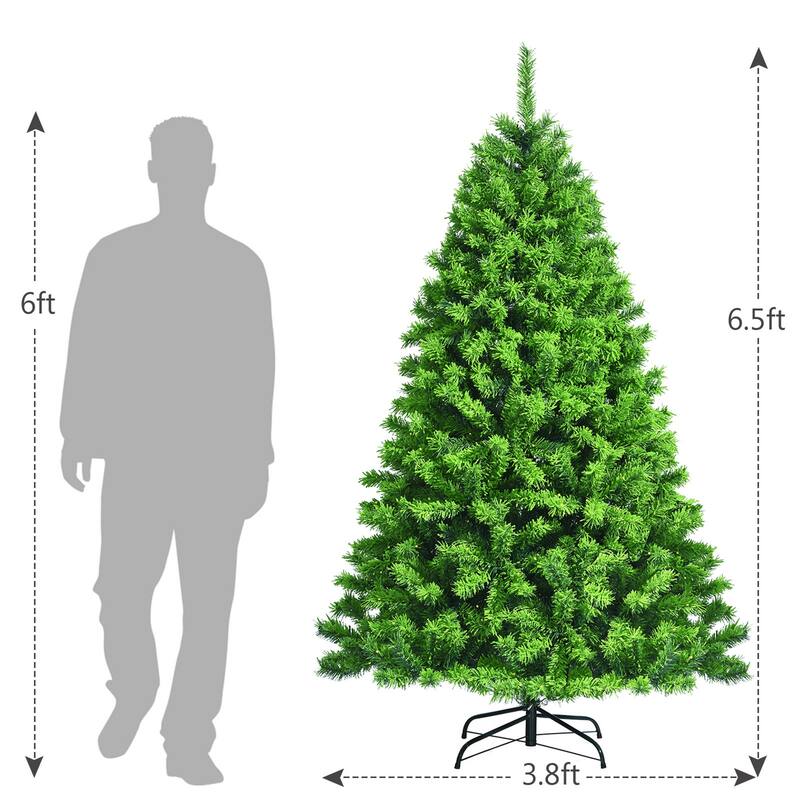 Gymax 4.5/6.5/7.5 FT Verdant Artificial Christmas Tree Hinged Green - See Details