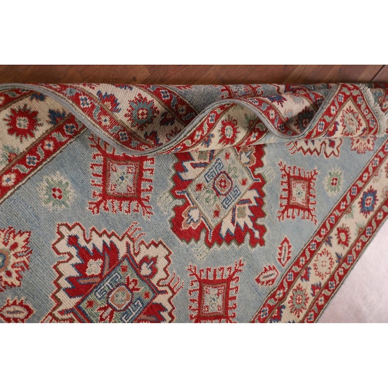 Blue Kazak Oriental Accent Rug Hand-Knotted Wool Carpet - 3'3"x 5'5"