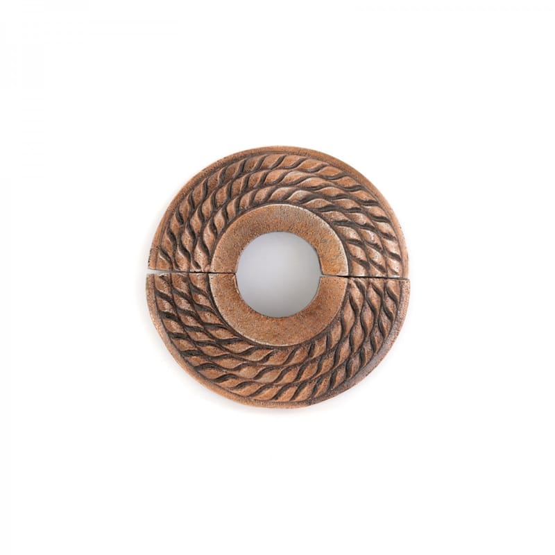 Copper Oil Rubbed Finish Radiator Flange Triple Roped 3/4" (IPS) pipe flange: 1" I D; 3-1/8" OD Renovators Supply