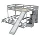 preview thumbnail 8 of 10, Twin Over Full Bunk Bed with Slide and Storage Staircase