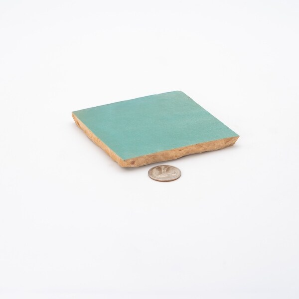 Handmade 4x4-in Moroccan Mosaic Solid Color Sea Green - Bed Bath