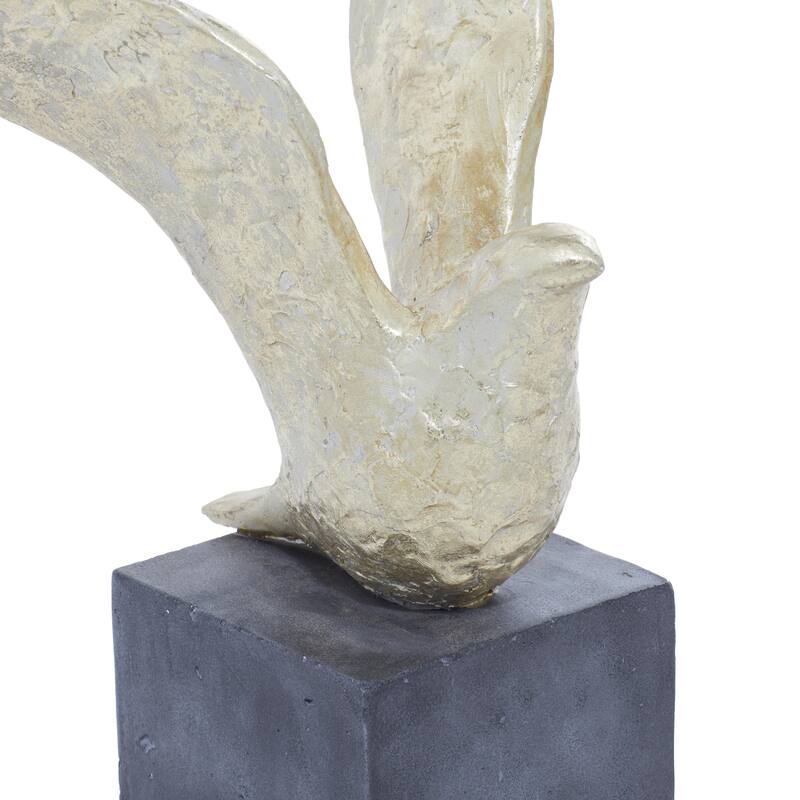 Gold Polystone Handmade Bird Decorative Sculpture (Set of 3)