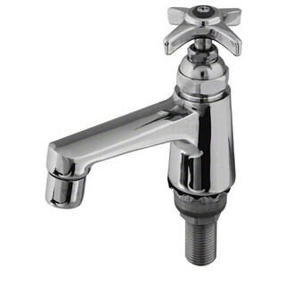 T and S Brass Sill Faucet with 1/2" NPS Male Shank, Cross Handle and