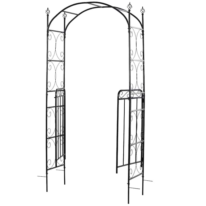 Outsunny Decorative Garden Trellis with Two Latched Doors for Climbing Vines & Weddings