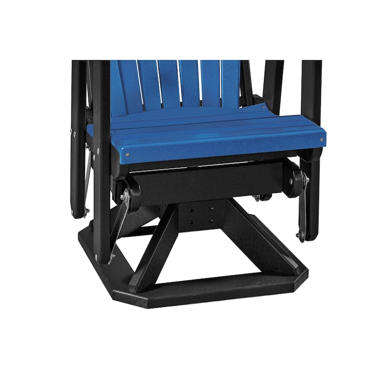 24 in. W and 300 lb Seating Capacity Wood Outdoor Glider in Black HDPE Frame Material