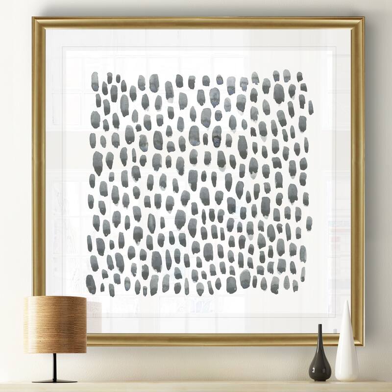 Blue Grey Tessera II -Black Framed Print