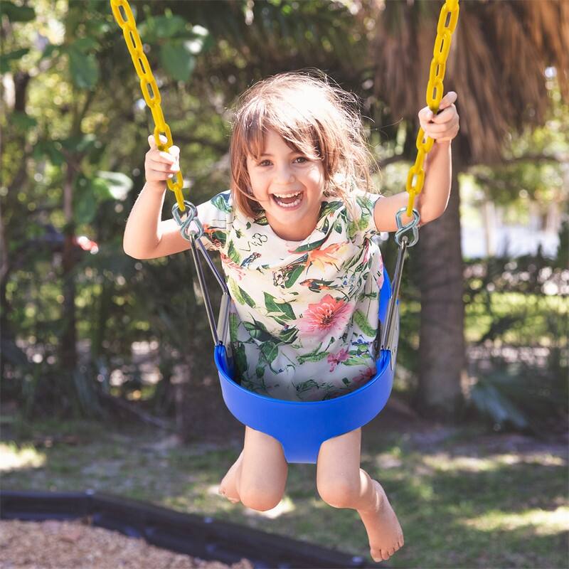 Metal/Plastic Bucket Swing with Chains - 11"D x 11"W x 78"H