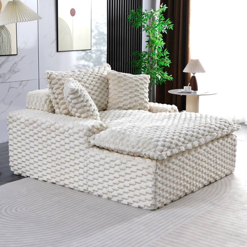 51.2" Corduroy Upholstered Compression Sofa