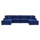 preview thumbnail 58 of 75, Commix Down Filled Overstuffed Velvet 6-Piece Sectional Sofa Navy