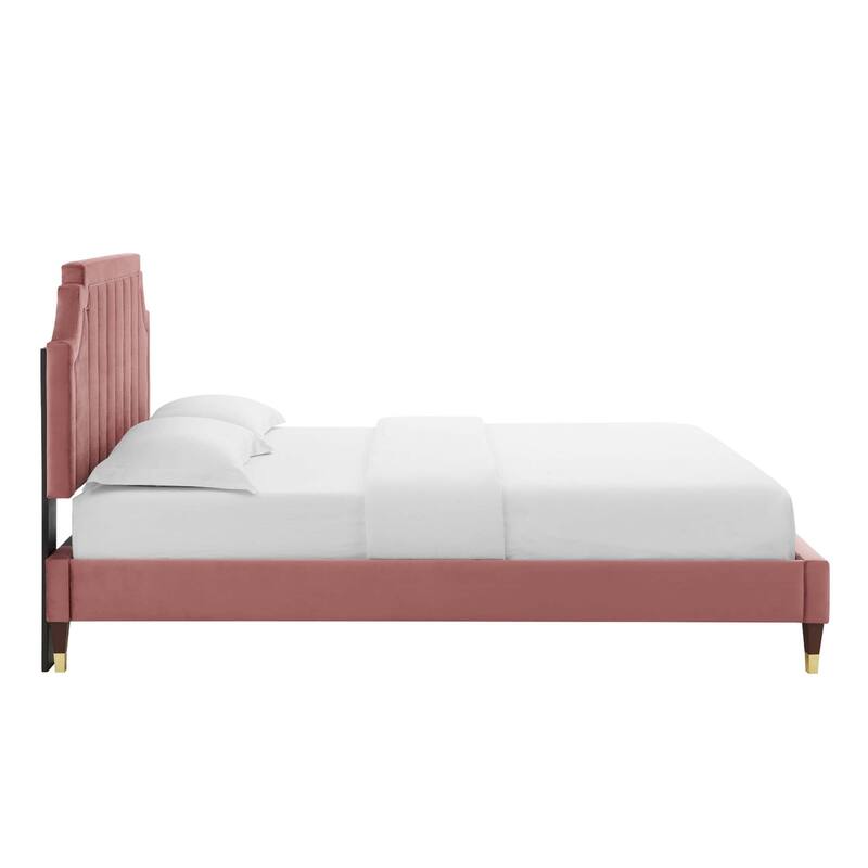 Sienna Performance Velvet Queen Platform Bed