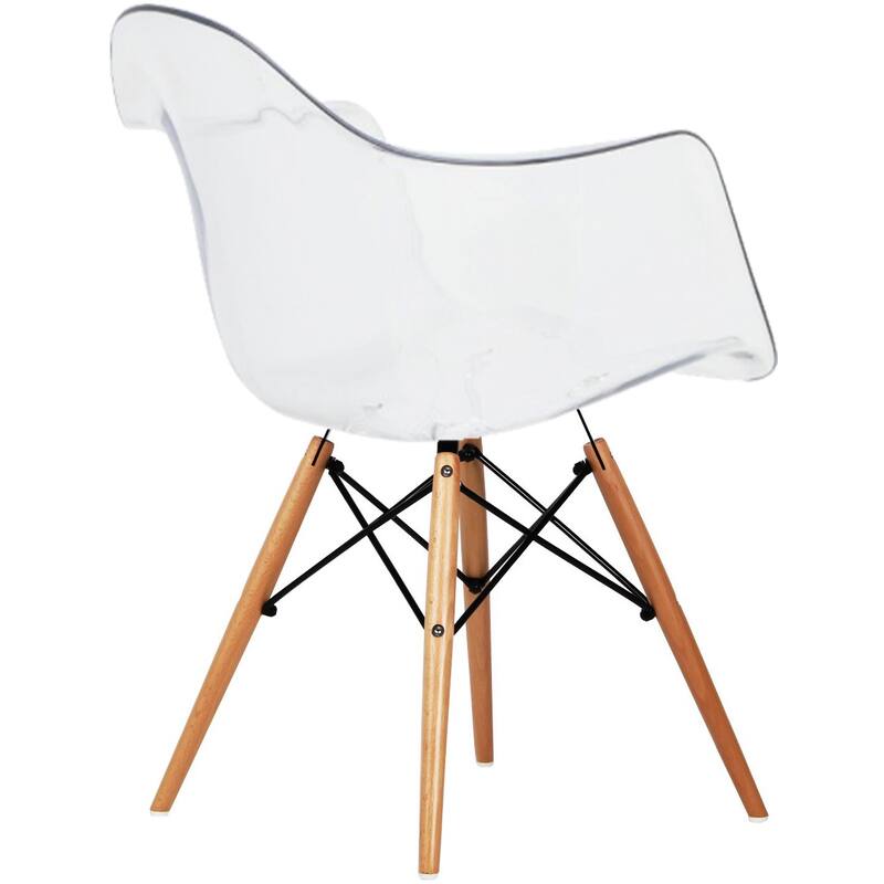Clear Modern Plastic Armchair With Arms Wired Chrome Dining Chair Kitchen Desk Work Home Office