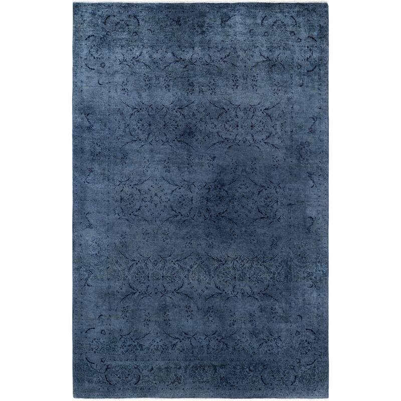 Overdyed One-of-a-Kind Hand-Knotted Area Rug - Black - 6' 1" x 9' 5"