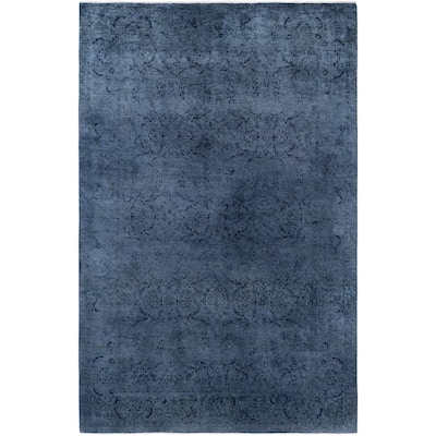 Overdyed One-of-a-Kind Hand-Knotted Area Rug - Black - 6' 1" x 9' 5"