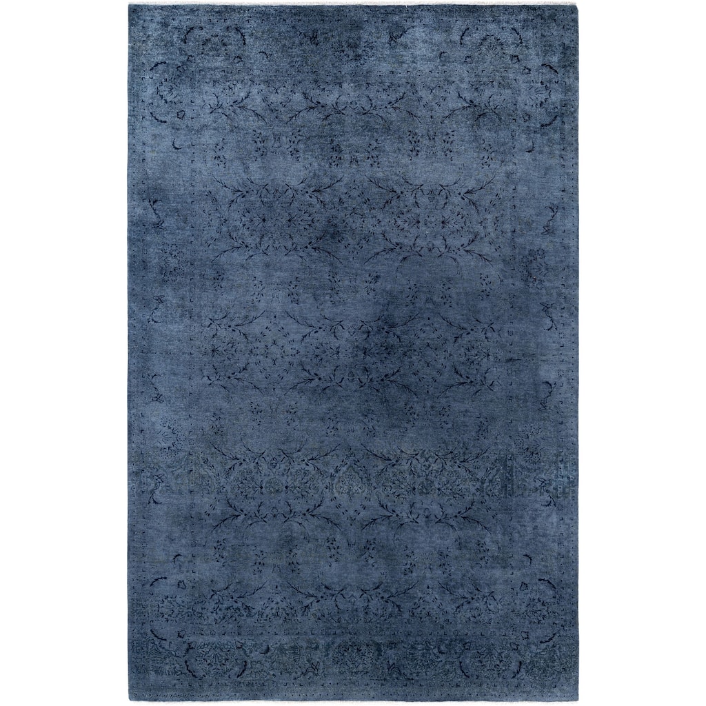 Overdyed One-of-a-Kind Hand-Knotted Area Rug - Black - 6' 1" x 9' 5"