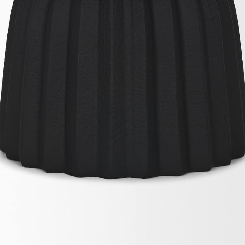 Ciaran Smooth Fluted Matte Black Metal Decorative Bowl