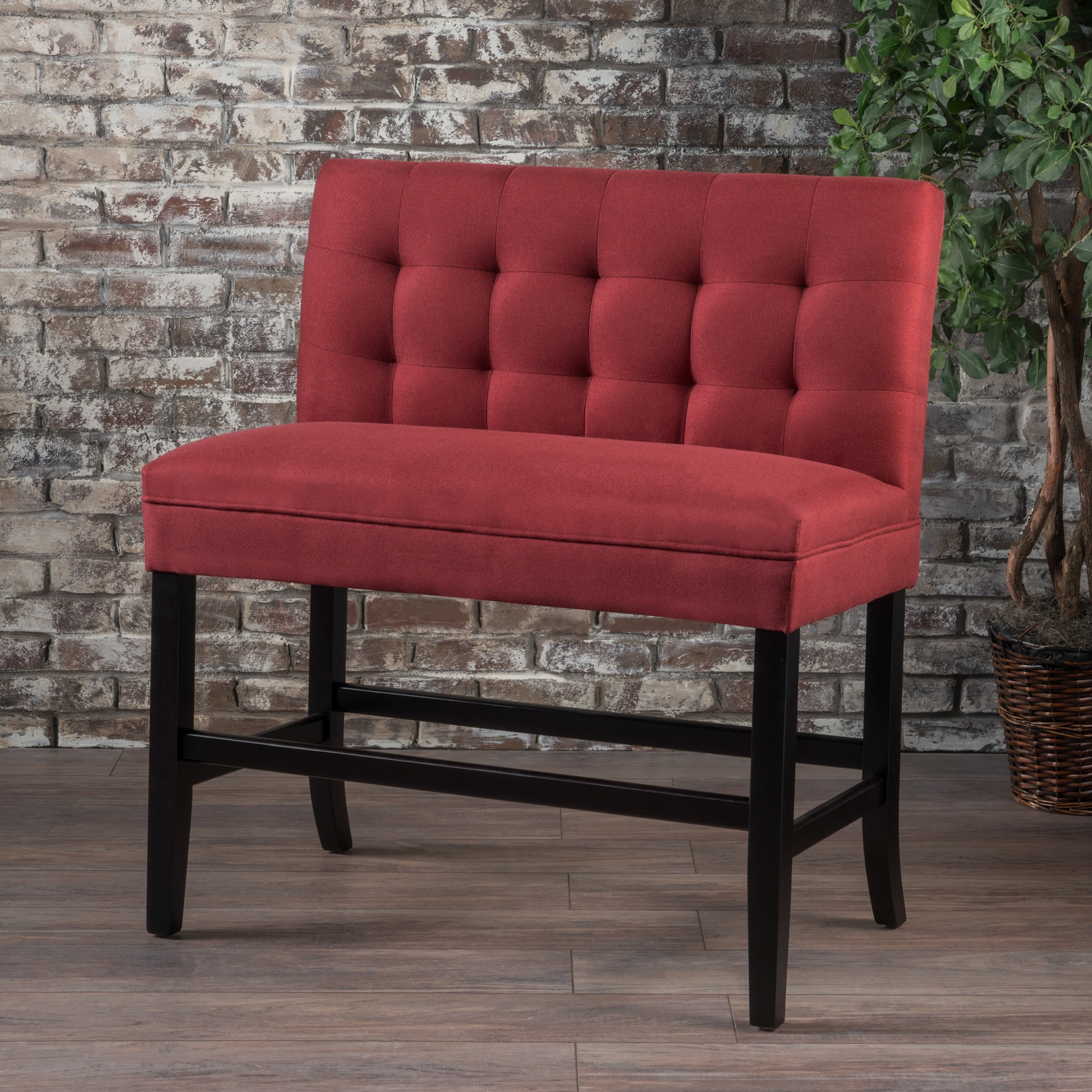 Red fabric sale bar stools
