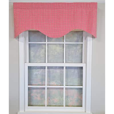 RLF Home Cherry Check Cornice Valance