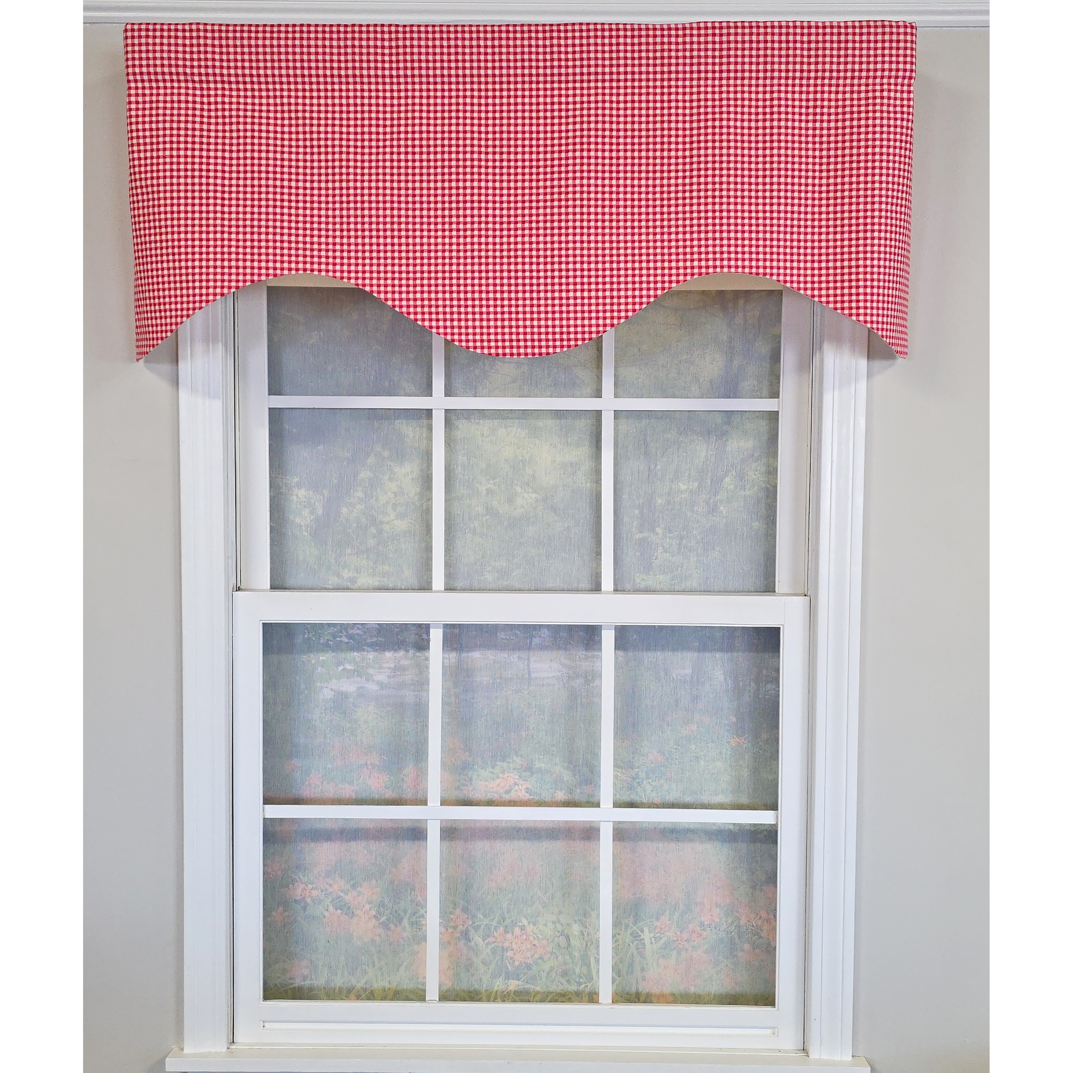 RLF Home Cherry Check Cornice Valance