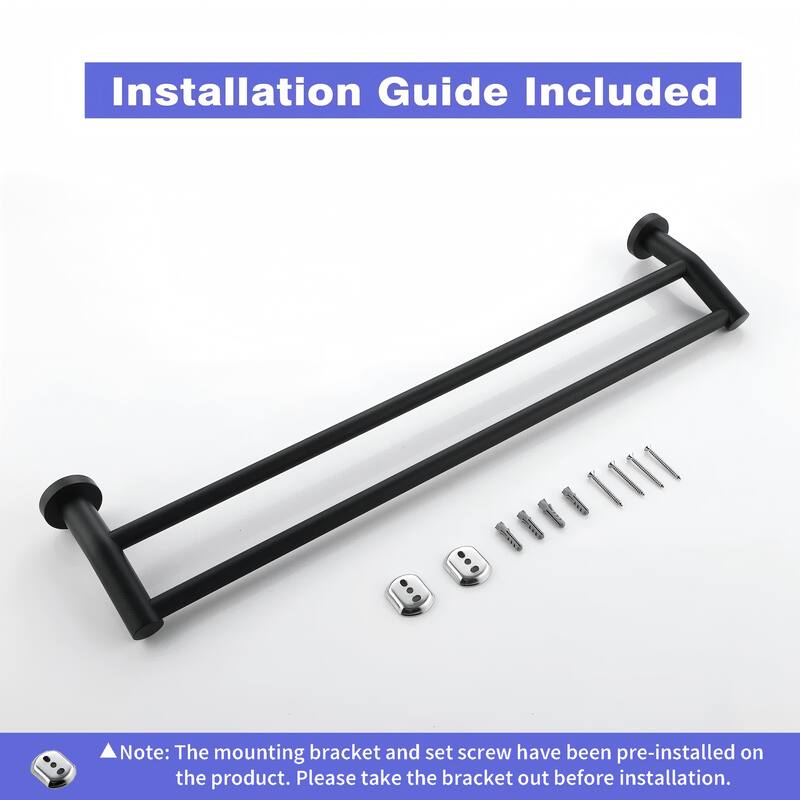 2-Pack Stainless Steel 24 in. Wall Mounted Double Towel Bar Towel Rack