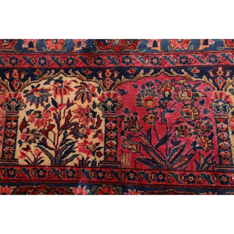 Pre-1900 Antique Sarouk Mohajeran Persian Rug Hand-Knotted Wool Carpet - 10'1"x 13'5"