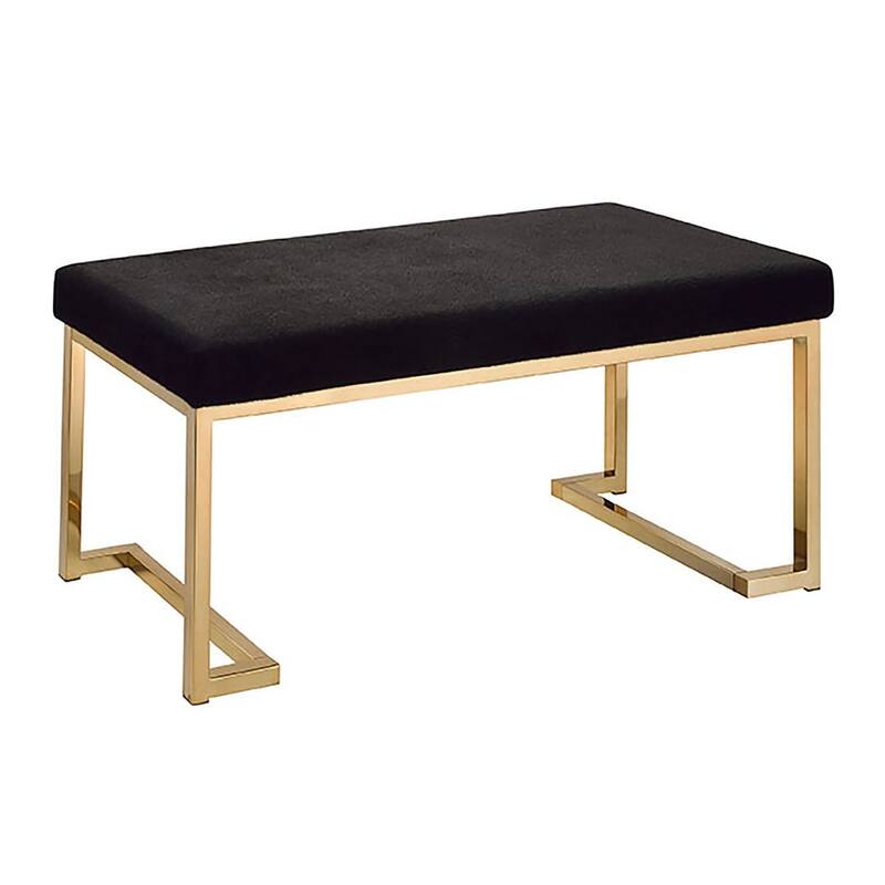 Demartini Black and Champagne Bench with C Metal Base