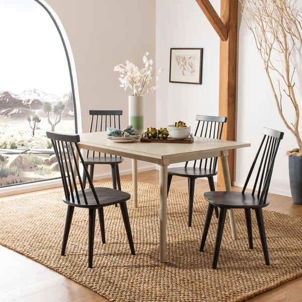 SAFAVIEH Burris Spindle Back Side Chair Dark Grey (Set of