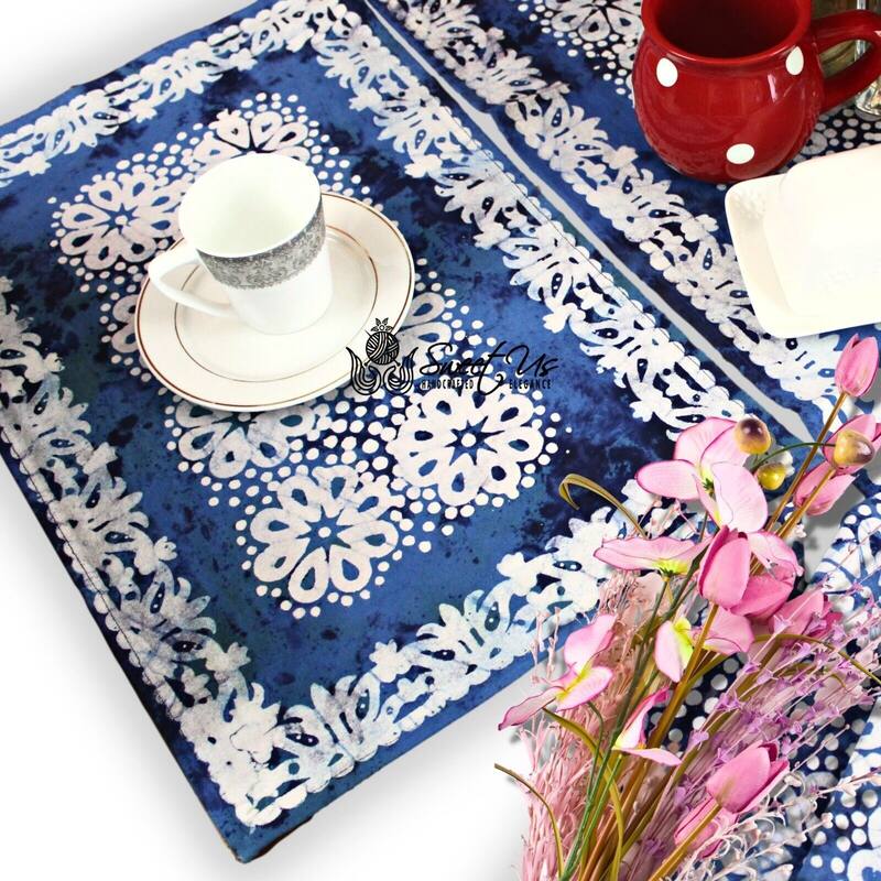 Cotton Batik Daisy Floral Tablecloth Collection