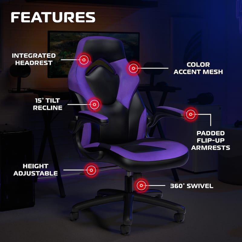 RESPAWN 3085 Ergonomic Gaming Chair, High Back PC Computer Desk Office Chair, Flip-up Arms