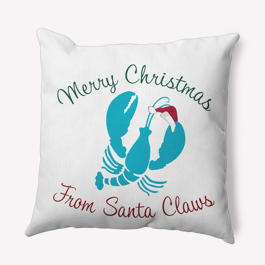 Santa Claws Lobster Christmas Accent Pillow