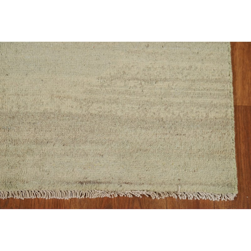 Modern Green Gabbeh Oriental Foyer Rug Handmade Wool Carpet - 2'8"x 4'0"