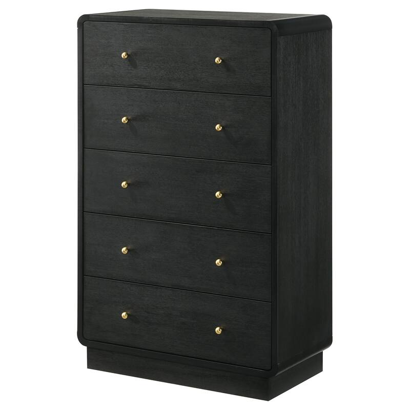 Burton Black 5-drawers Chest of Drawers