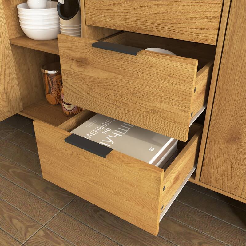 47.2" Kitchen Buffet Sideboard Cabinet with Storage, Coffee Bar Cabinet with 3 Drawers and 2 Doors for Dining Room