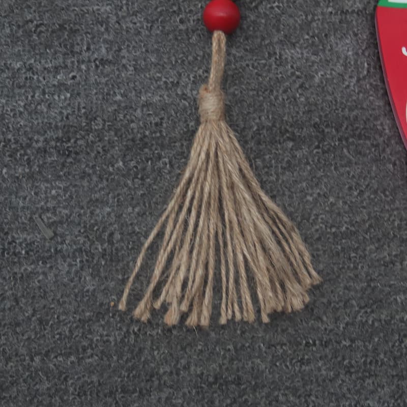 Hot Cocoa Winter Decor Wood Bead Garland with Tassels, Farmhouse Garland