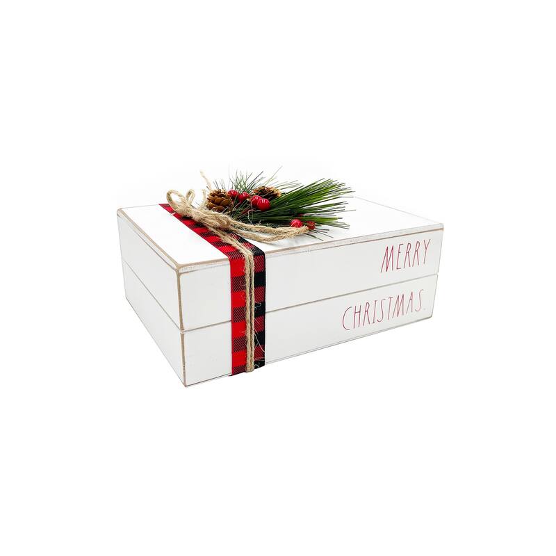 Rae Dunn CHRISTMAS Themed Decorative Stacked Books