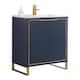 Option Navy Blue - Satin Brass Hardware