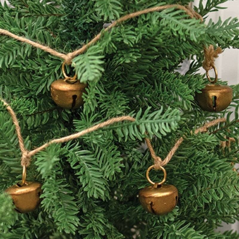 Vintage Gold Sleigh Bells Garland 4 Ft Christmas Decoration