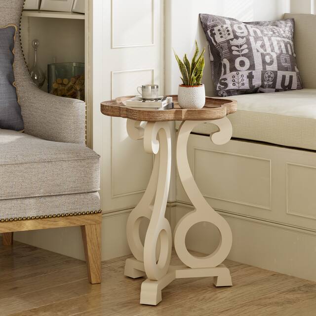 COZAYH Rustic Farmhouse Cottagecore Accent End Table