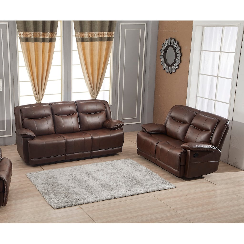 Betsy Furniture 2 Piece Bonded Leather Reclining Living Room Set, Sofa and Loveseat
