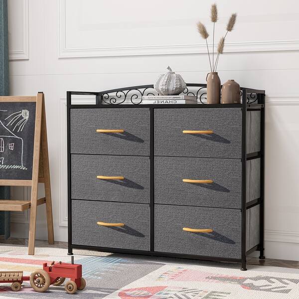 slide 1 of 8, Crestlive Products 6 Drawers Dresser Fabric Storage Chest
