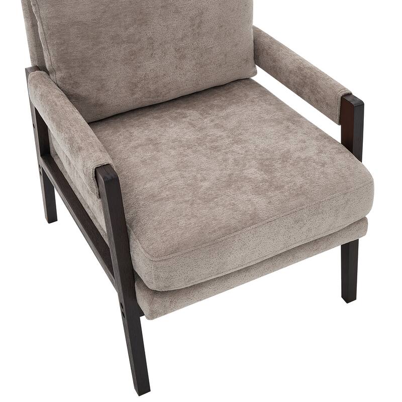Accent Chair with Upholstered Leisure Chair with Open Armrest, Armchair