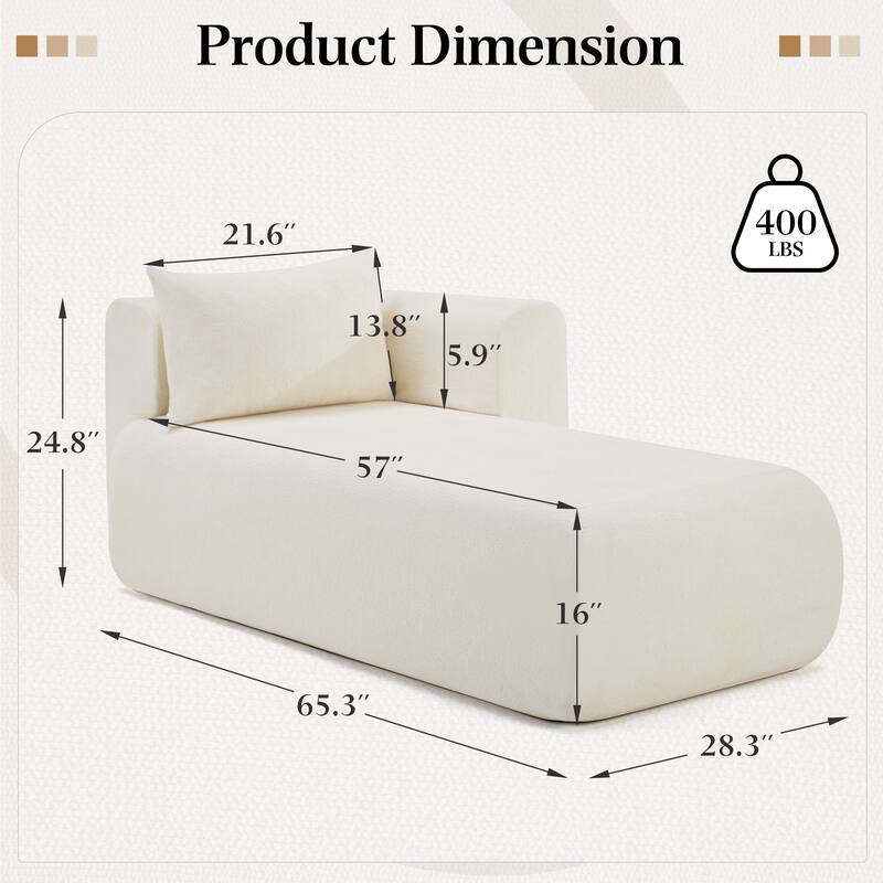 Bezseller Modern Chaise Lounge - Upholstered Sofa with Pillows for Bedroom & Living Room