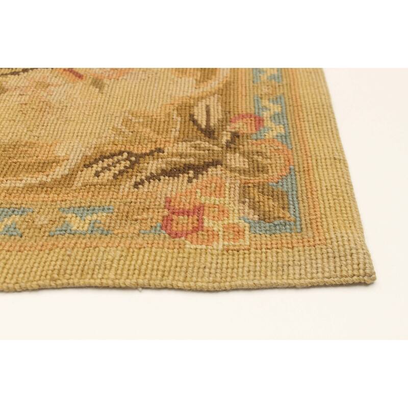 ECARPETGALLERY Flat-Weave Dynasty Khaki Cotton Tapestry Kilim - 2'11 x 4'8
